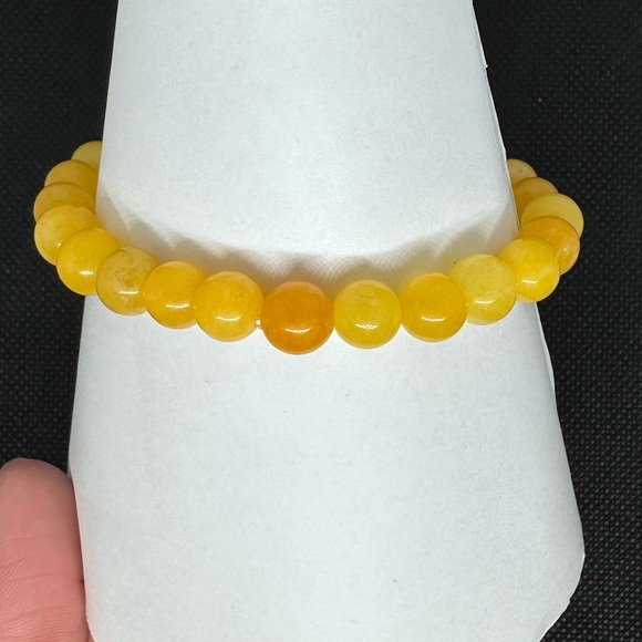 Honey Jade bracelet handmade classic style - Picture 3 of 9